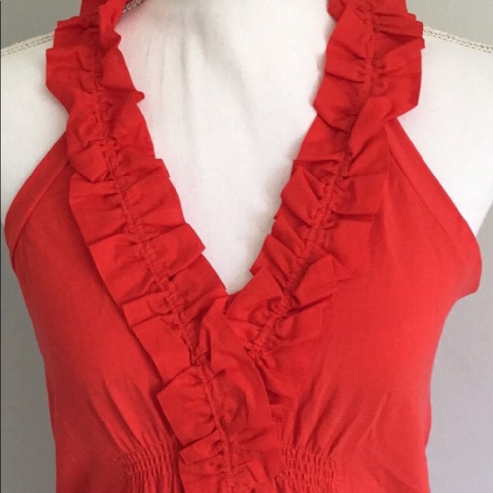 Theory Women’s Red Ruffle Tank Top